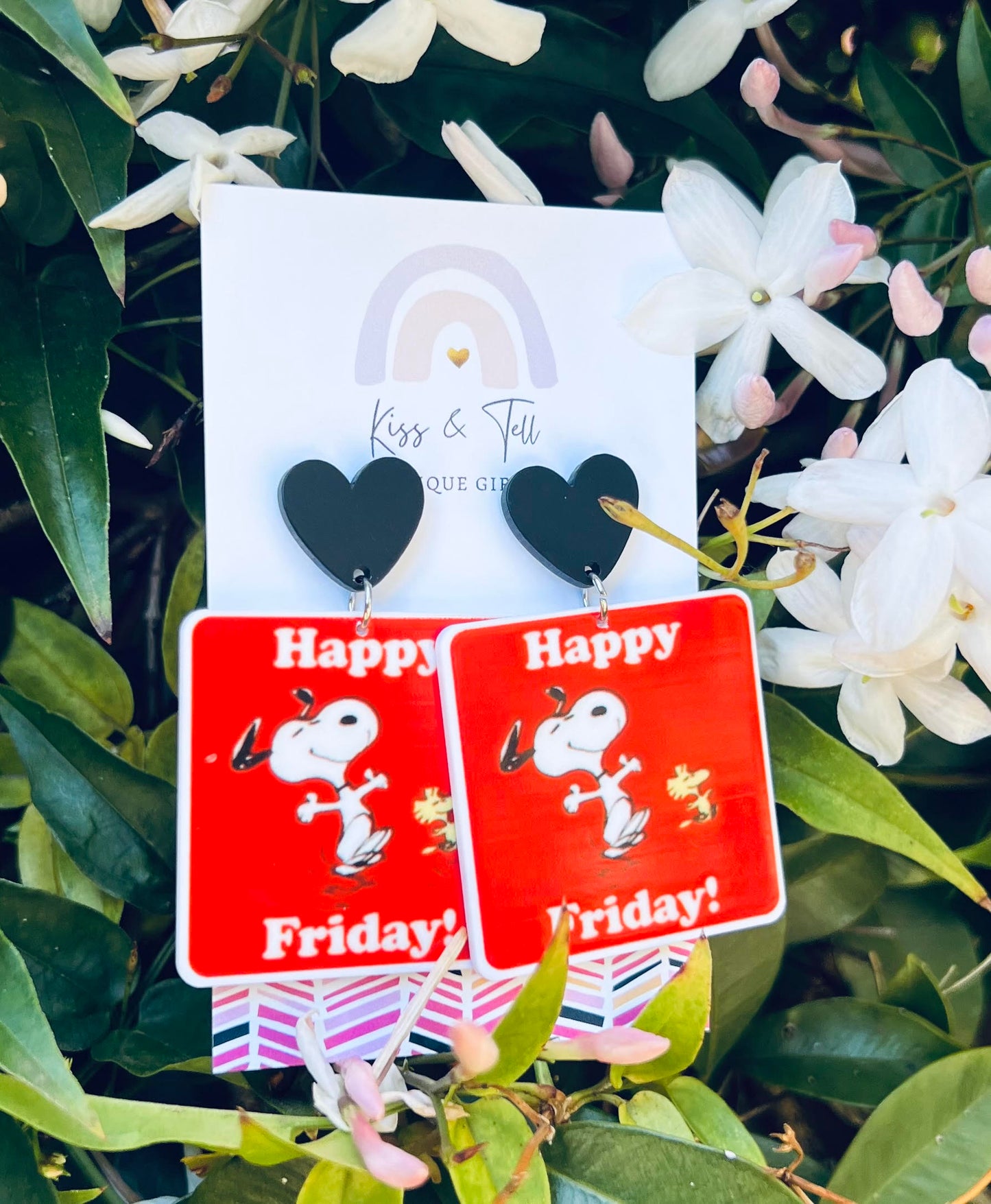 Happy Friday Snoopy Dangle Earrings