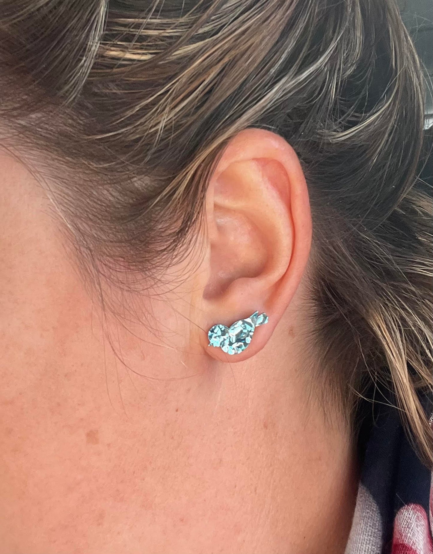 Blue Bird Acrylic Stud Earrings