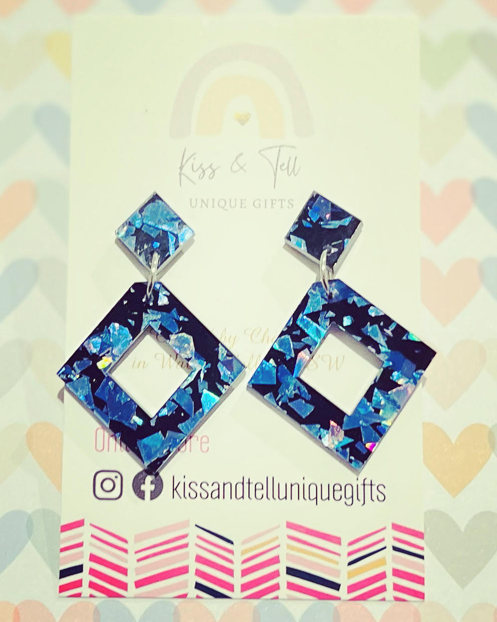 Ice-Blue Diamond Dangle Earrings