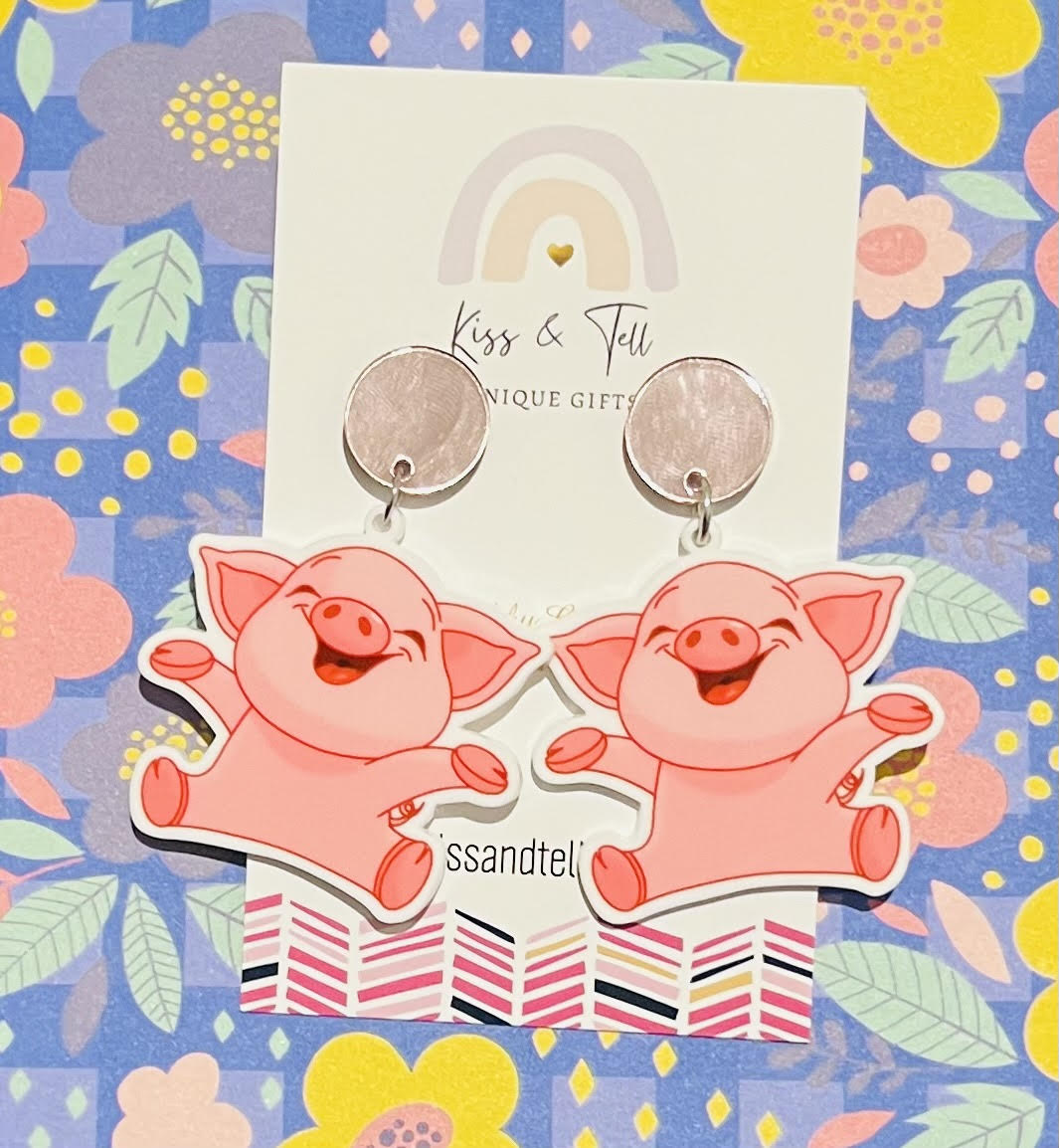 Happy Pig Dangle Earrings