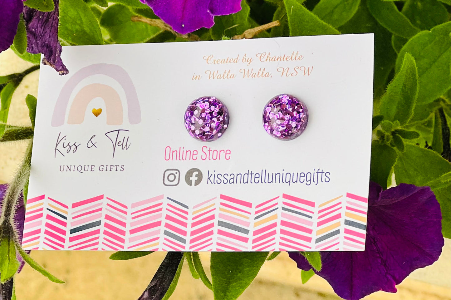 Glitter Stud Earrings