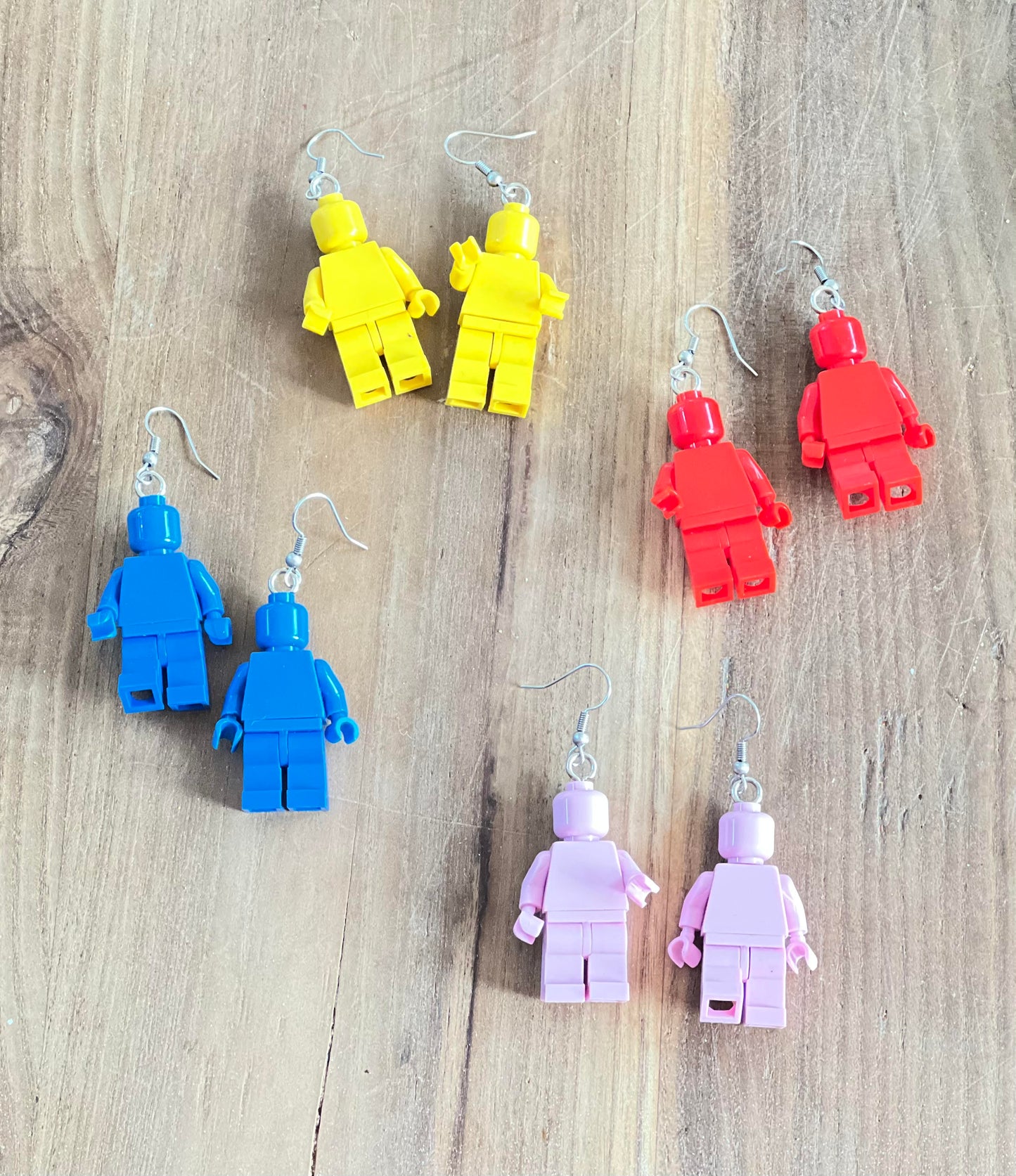 Lego Brick Man Dangle Earrings