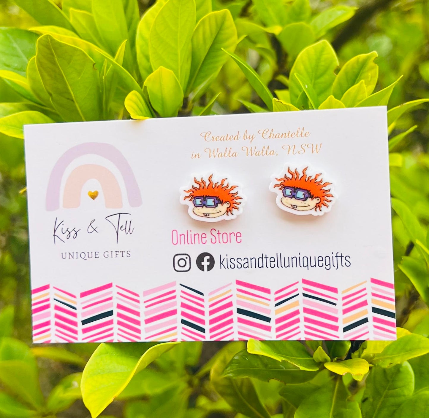 Chuckie Rugrats Character Stud Earrings