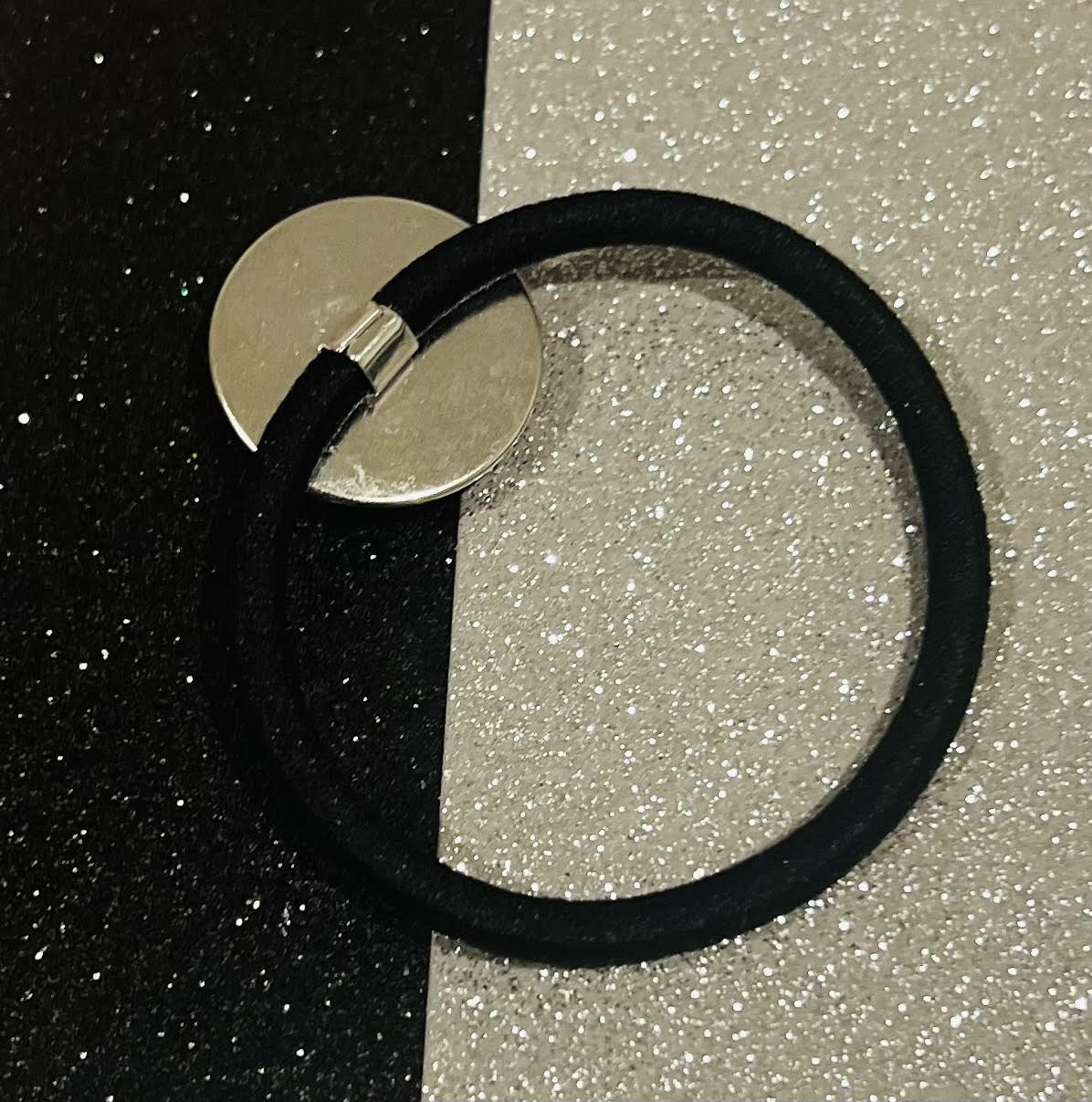 Black & Silver Pattern Hair Tie