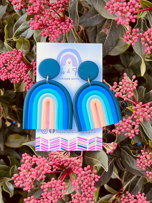 Charcoal Clay Rainbow Earrings
