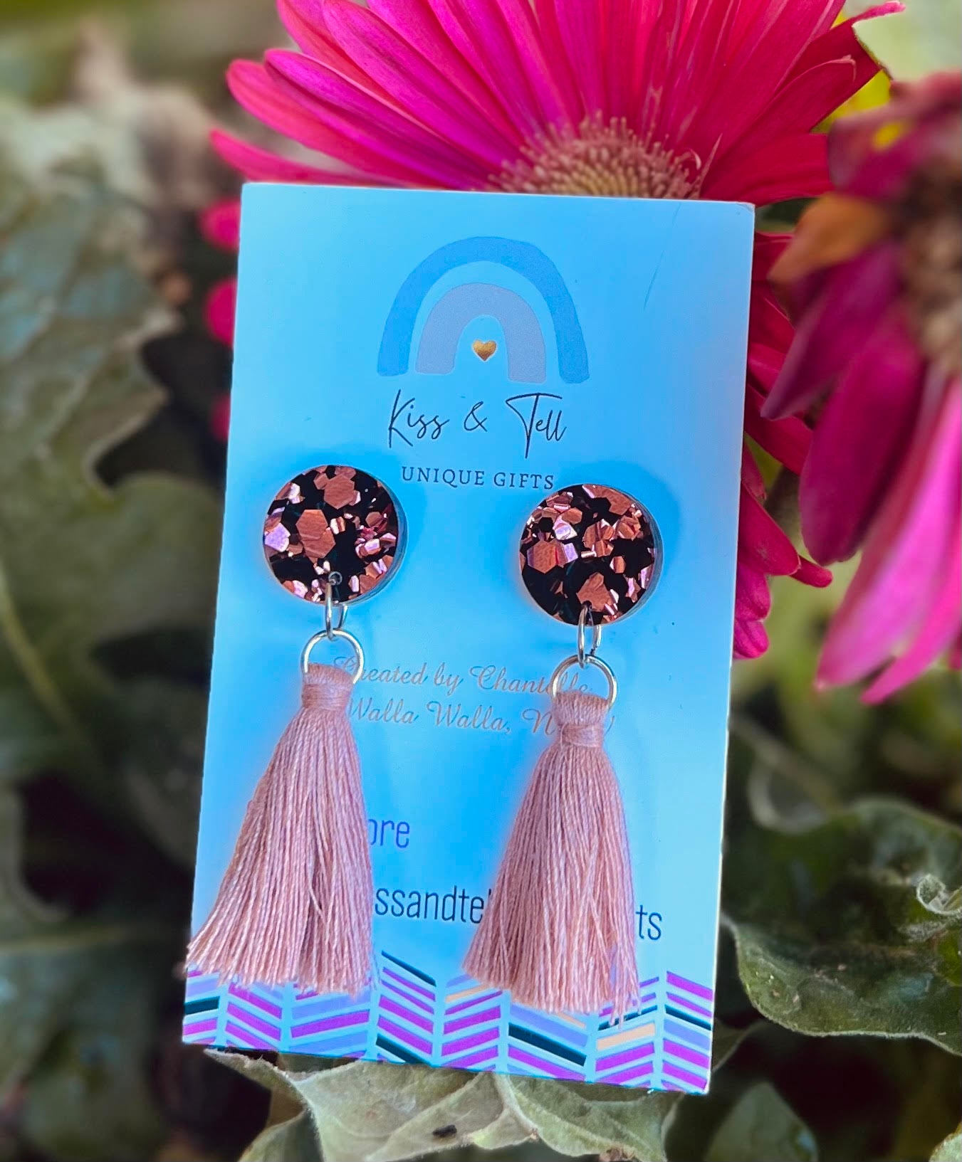 Rose-Gold Tassel Drop Earrings