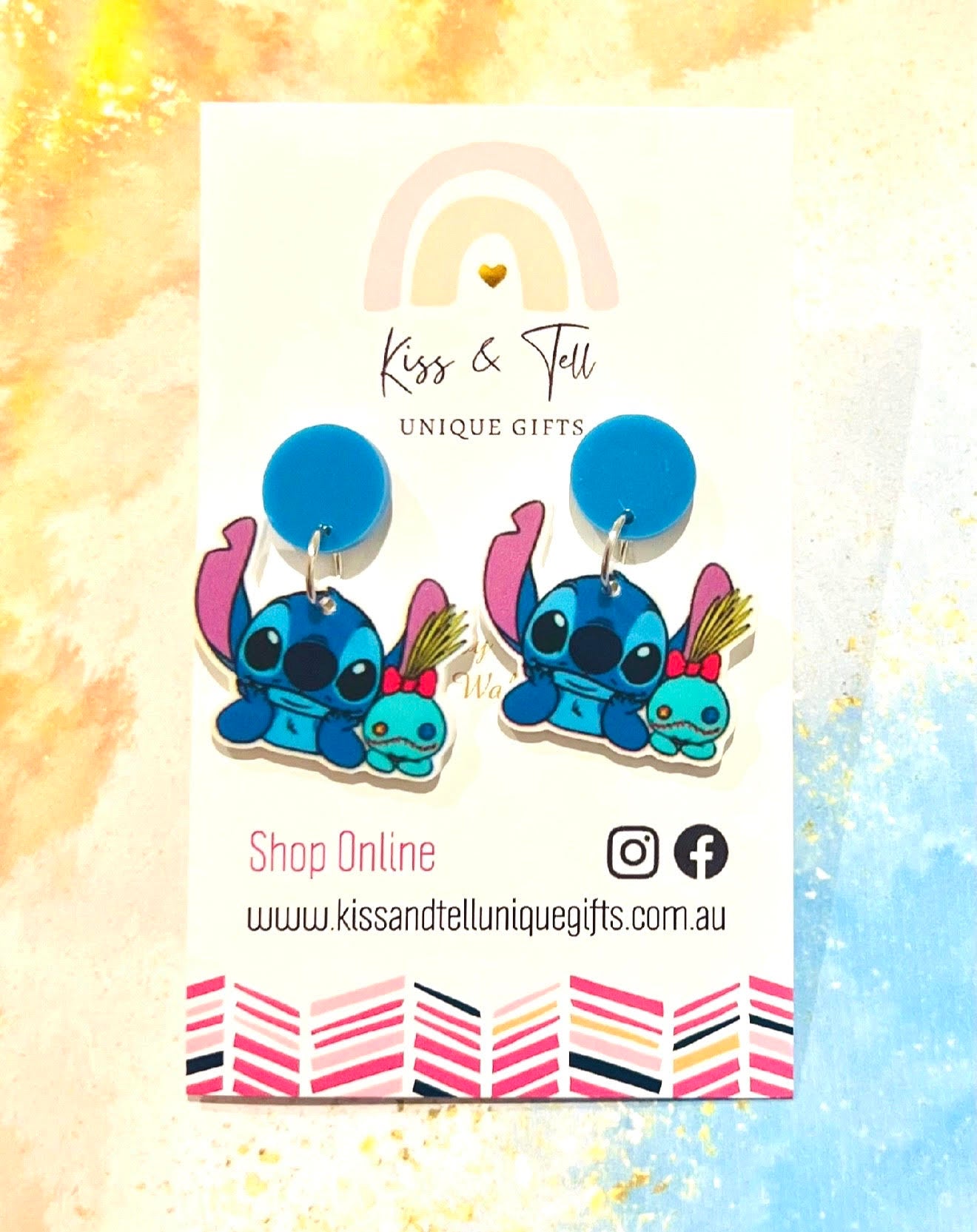 Stitch & Teddy (Smaller) Dangle Earrings