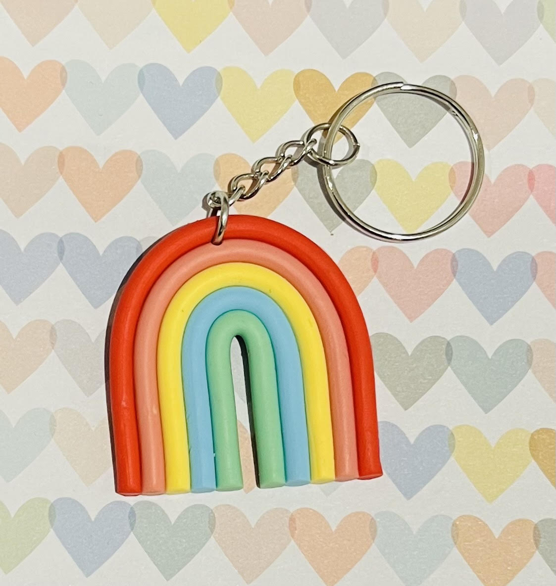 Soft Rainbow Keyring