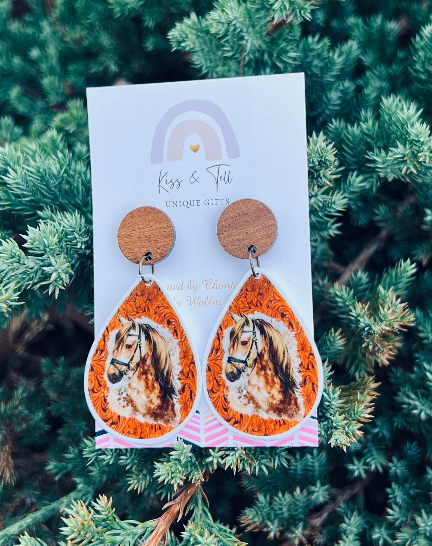 Horse Wood-Drop Earrings