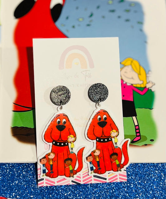 Clifford Dog Drop Earrings