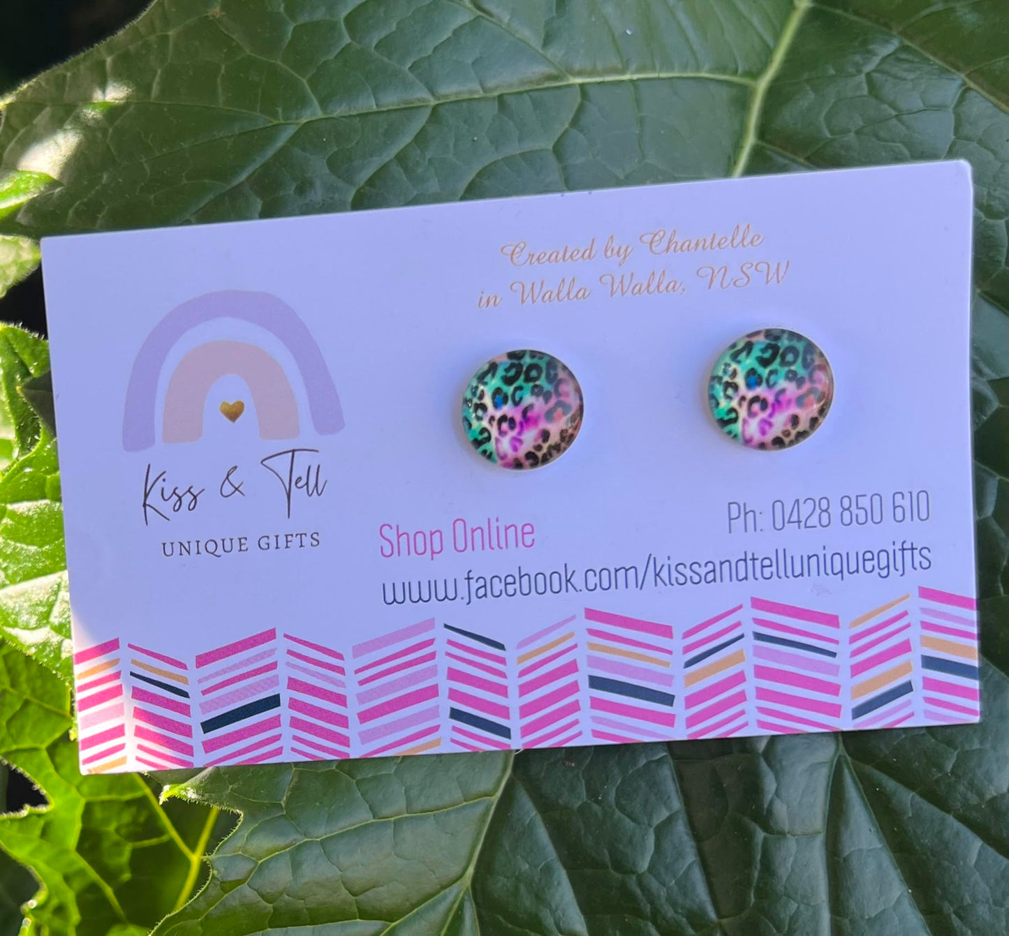 Colourful Leopard Print Stud Earrings