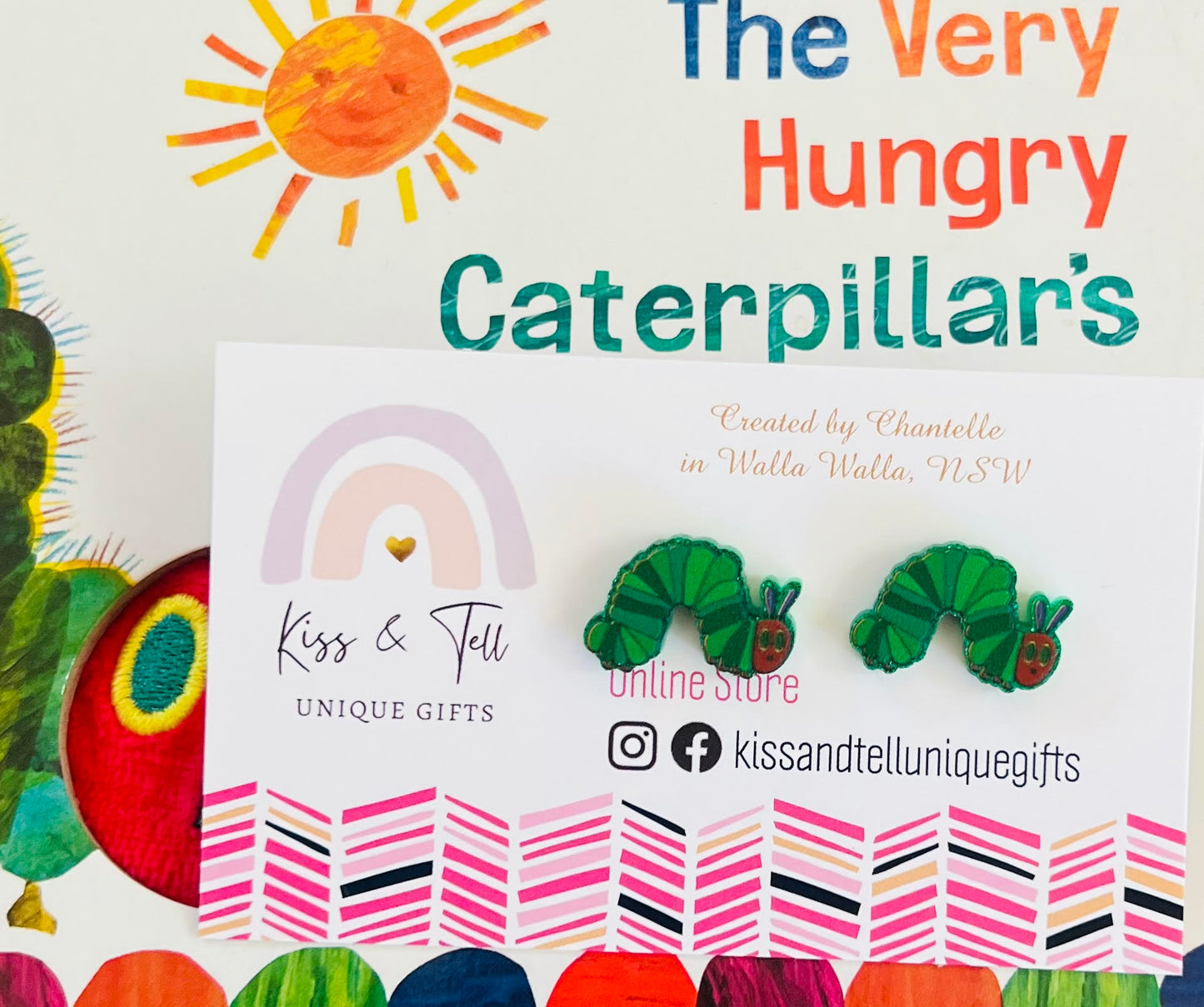 Hungry Caterpillar Acrylic Stud Earrings