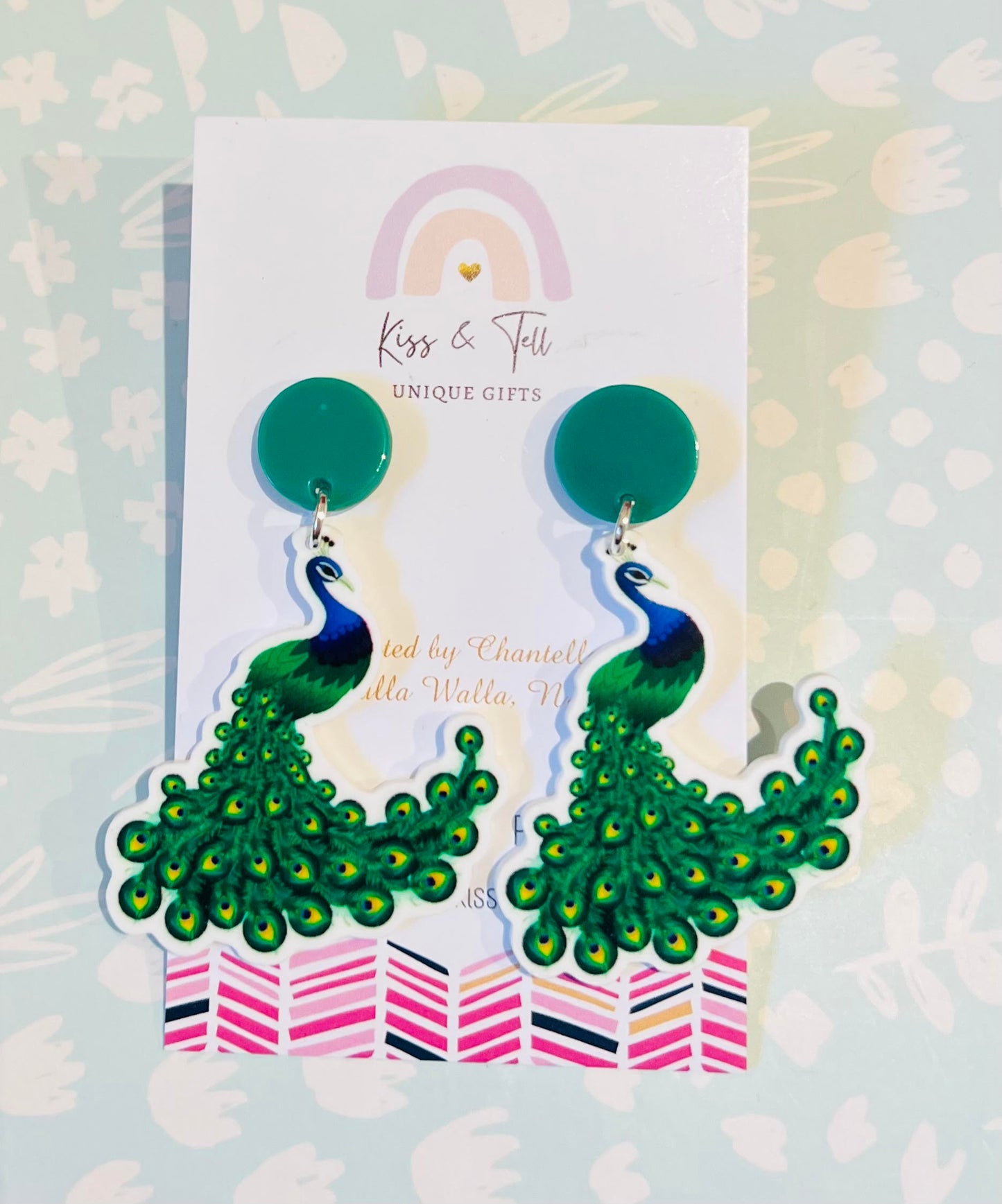 Peacock Teal-Drop Earrings