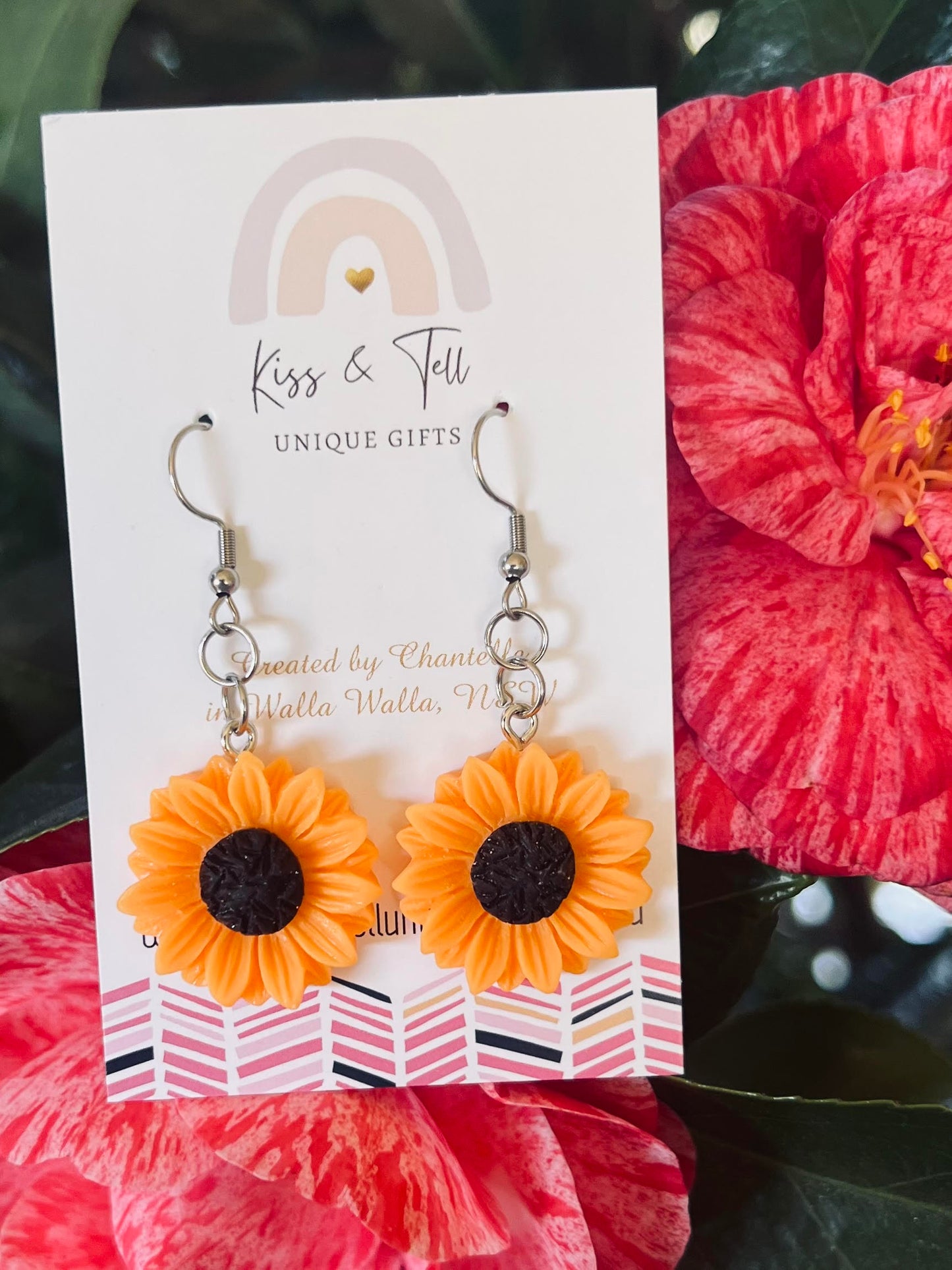 Larger Sunflower Dangle Earrings