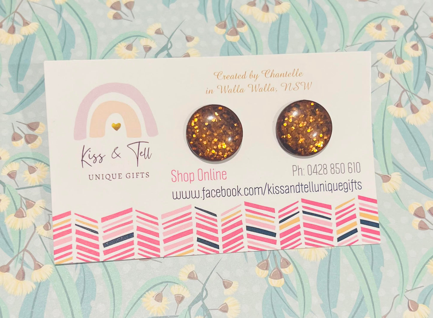 Large Glitter Stud Earrings