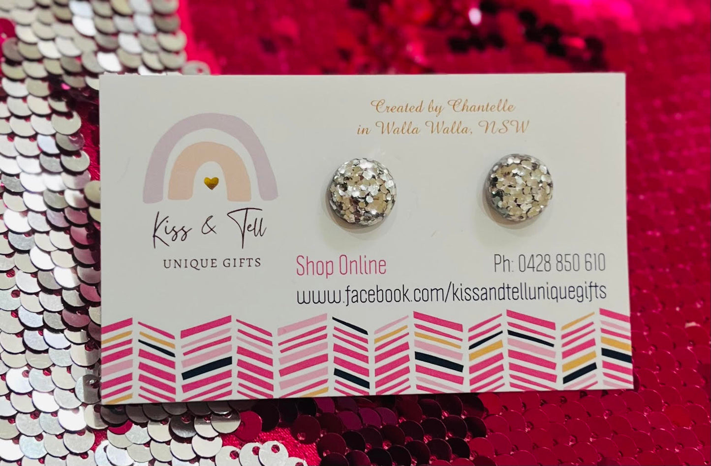 Glitter Stud Earrings