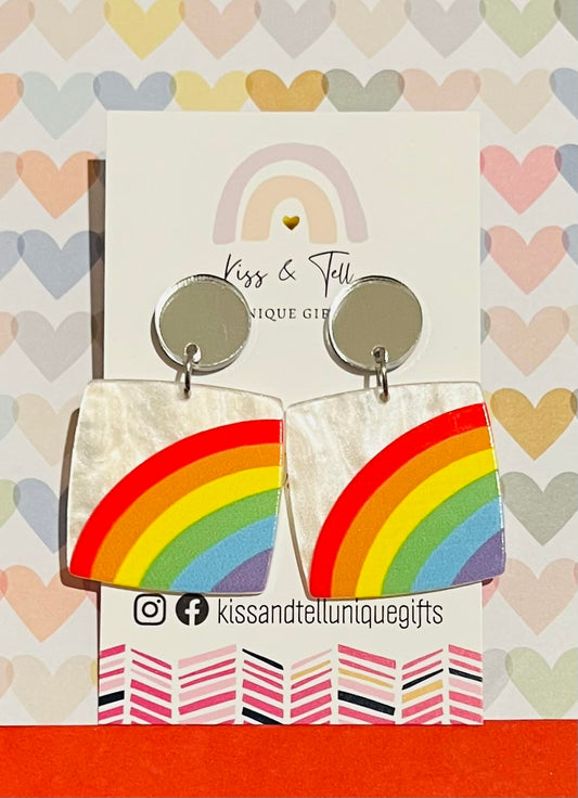 Acrylic Rainbow Drop Earrings