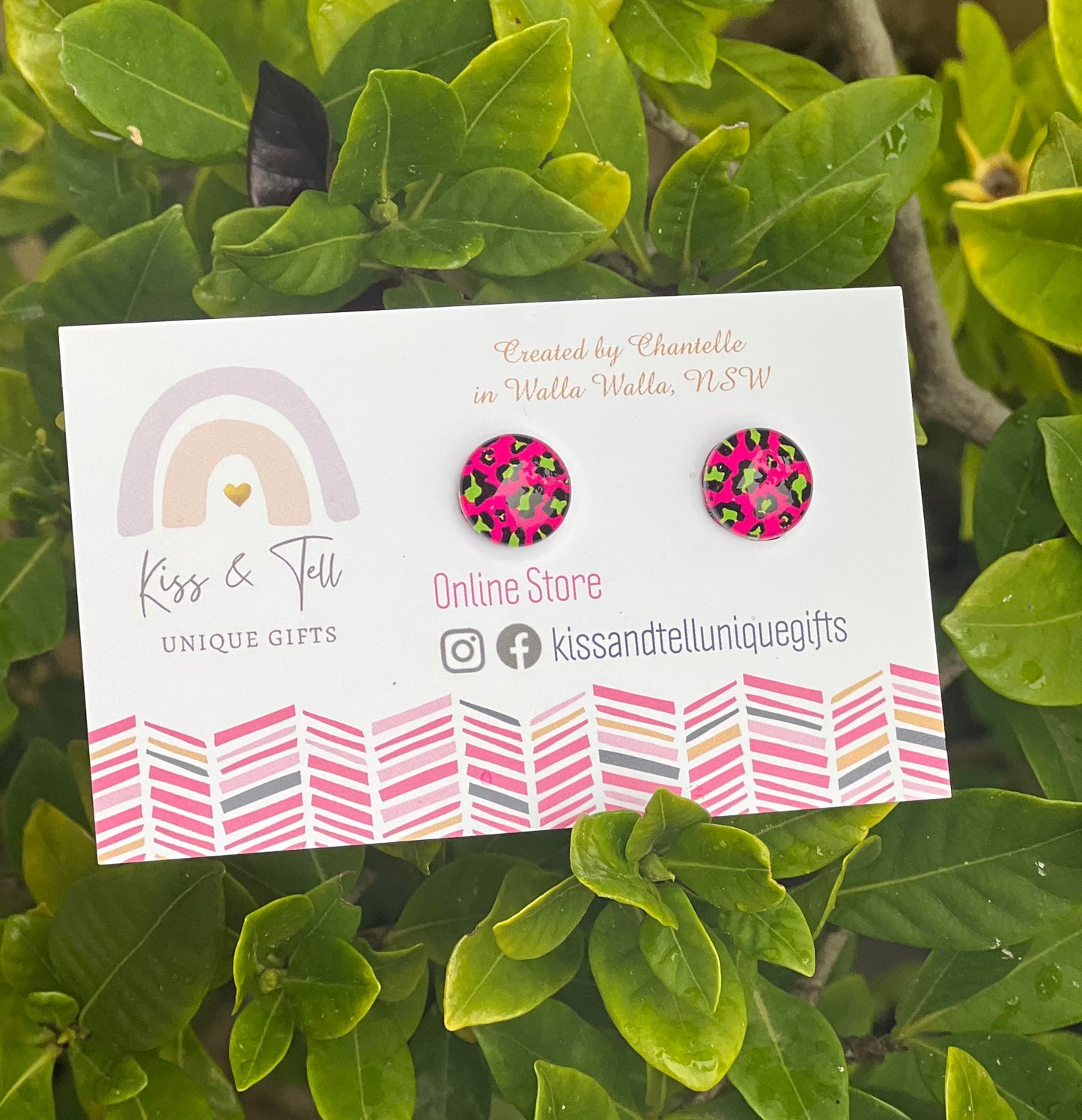 Colourful Leopard Print Stud Earrings