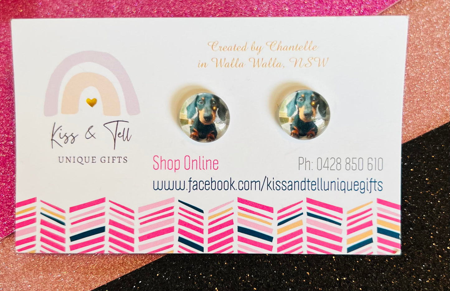 Dachshund Dog Stud Earrings