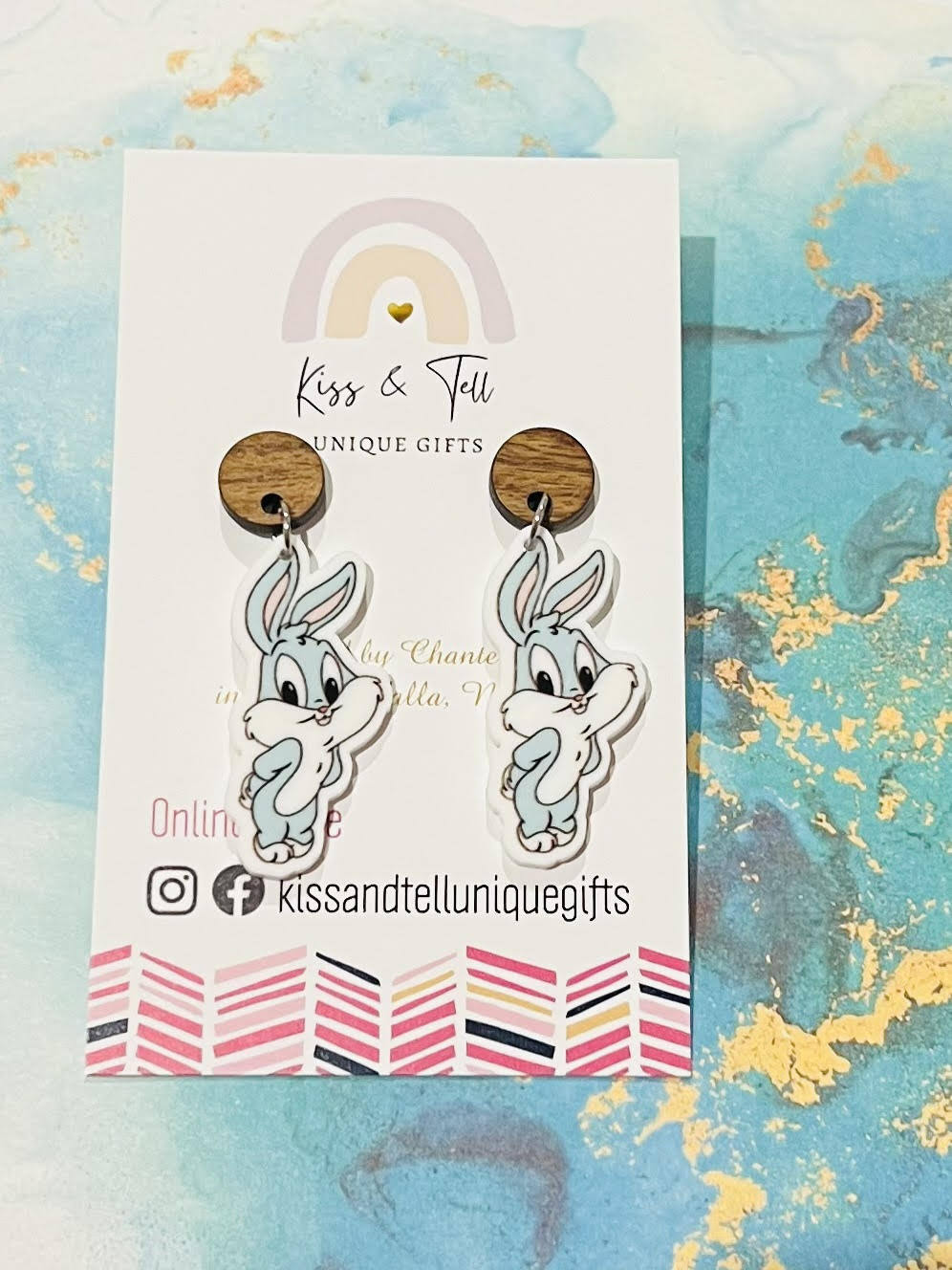 Cute Bugs Bunny Character Earrings