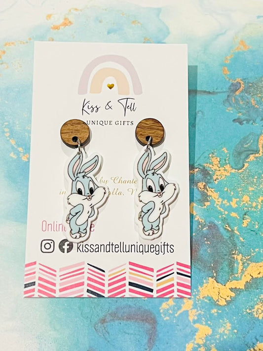 Cute Bugs Bunny Character Earrings