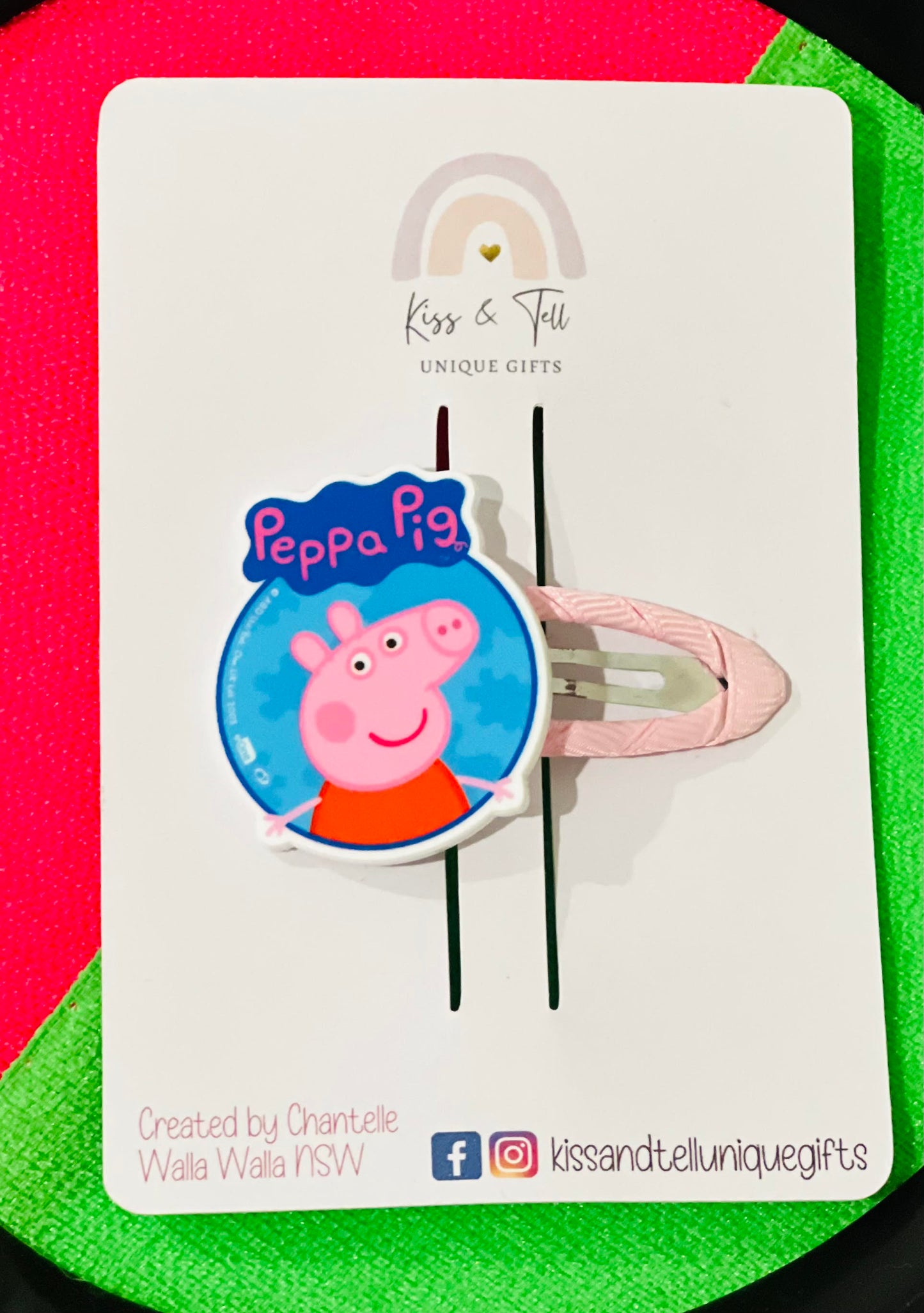 Peppa Pig Ribbon Hair Clips