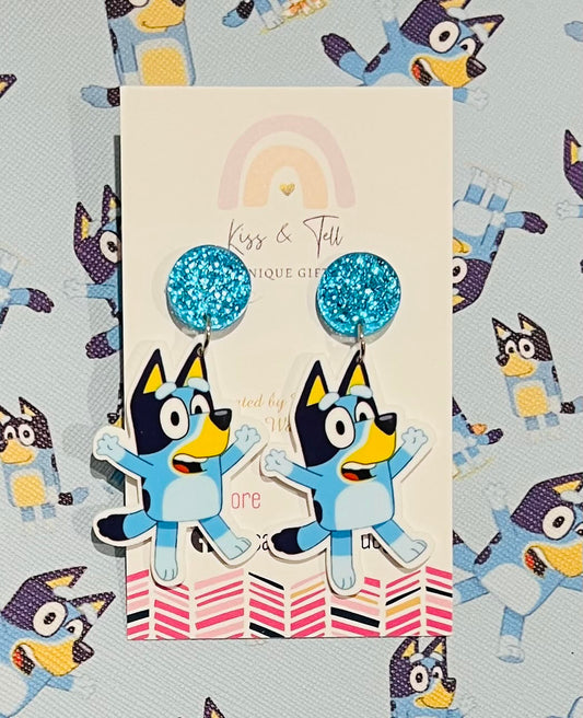 Bluey TV Dog Dangle Earrings