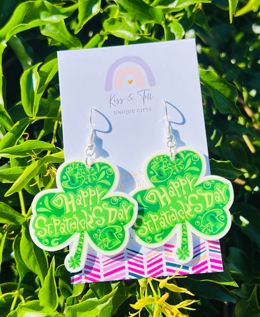 St Patrick's Day Dangle Earrings