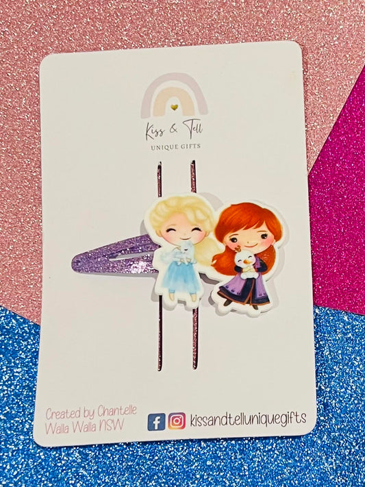 Frozen Sisters Hair Clips