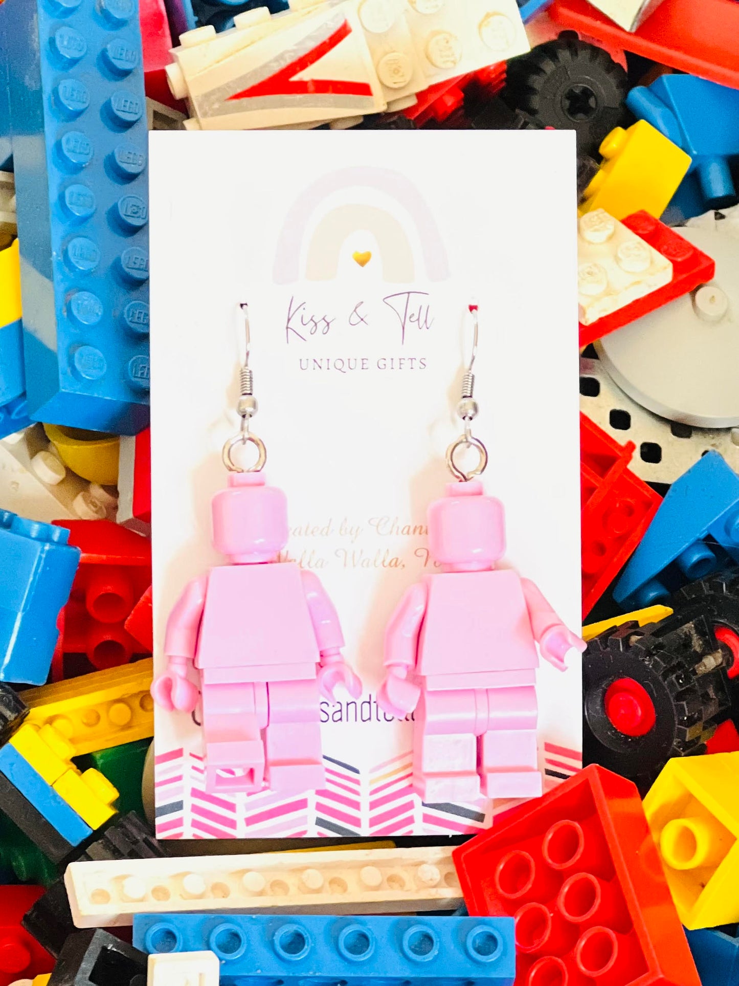 Lego Brick Man Dangle Earrings