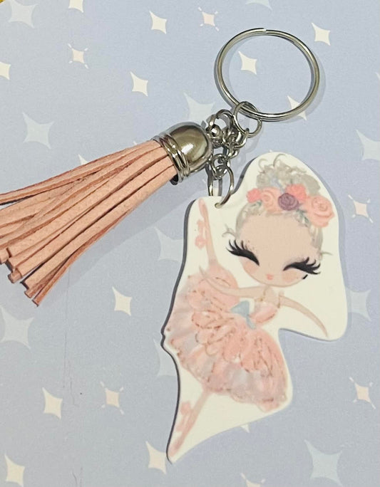 Pink Ballerina Keyring