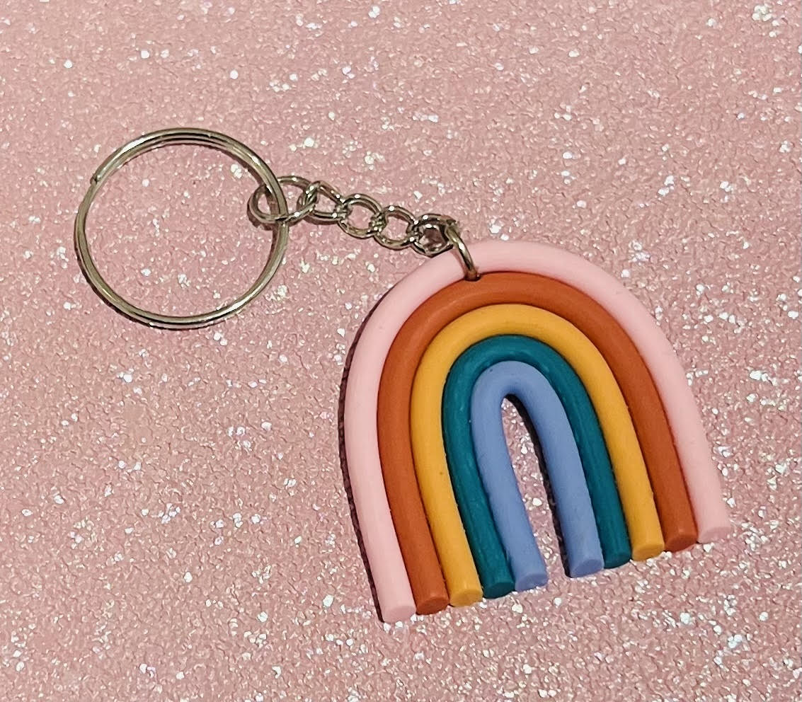 Soft Rainbow Keyring