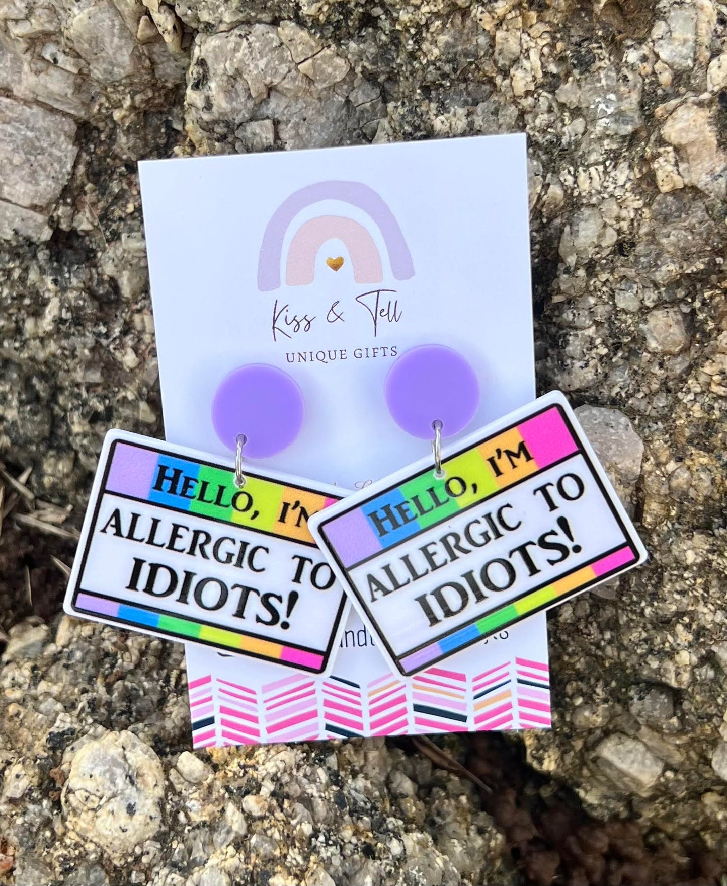 "I'm Allergic to Idiots" Statement Earrings