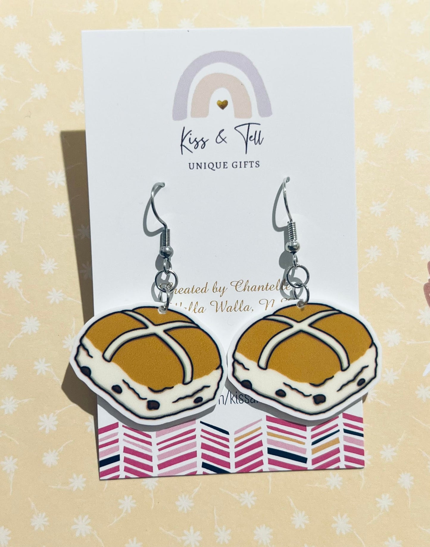 Easter Hot Cross Bun Earrings