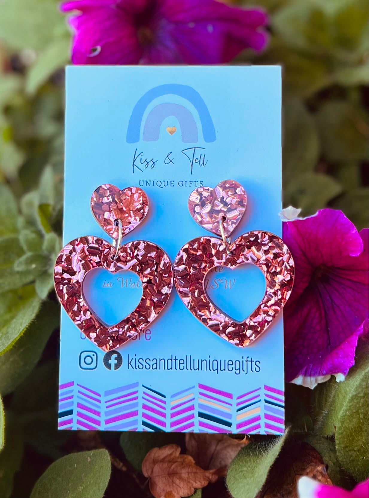 Rose Gold Heart-Drop Earrings