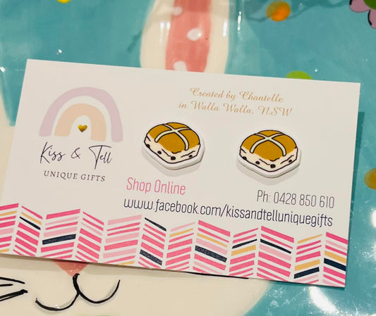 Easter Hot Cross Bun Earrings