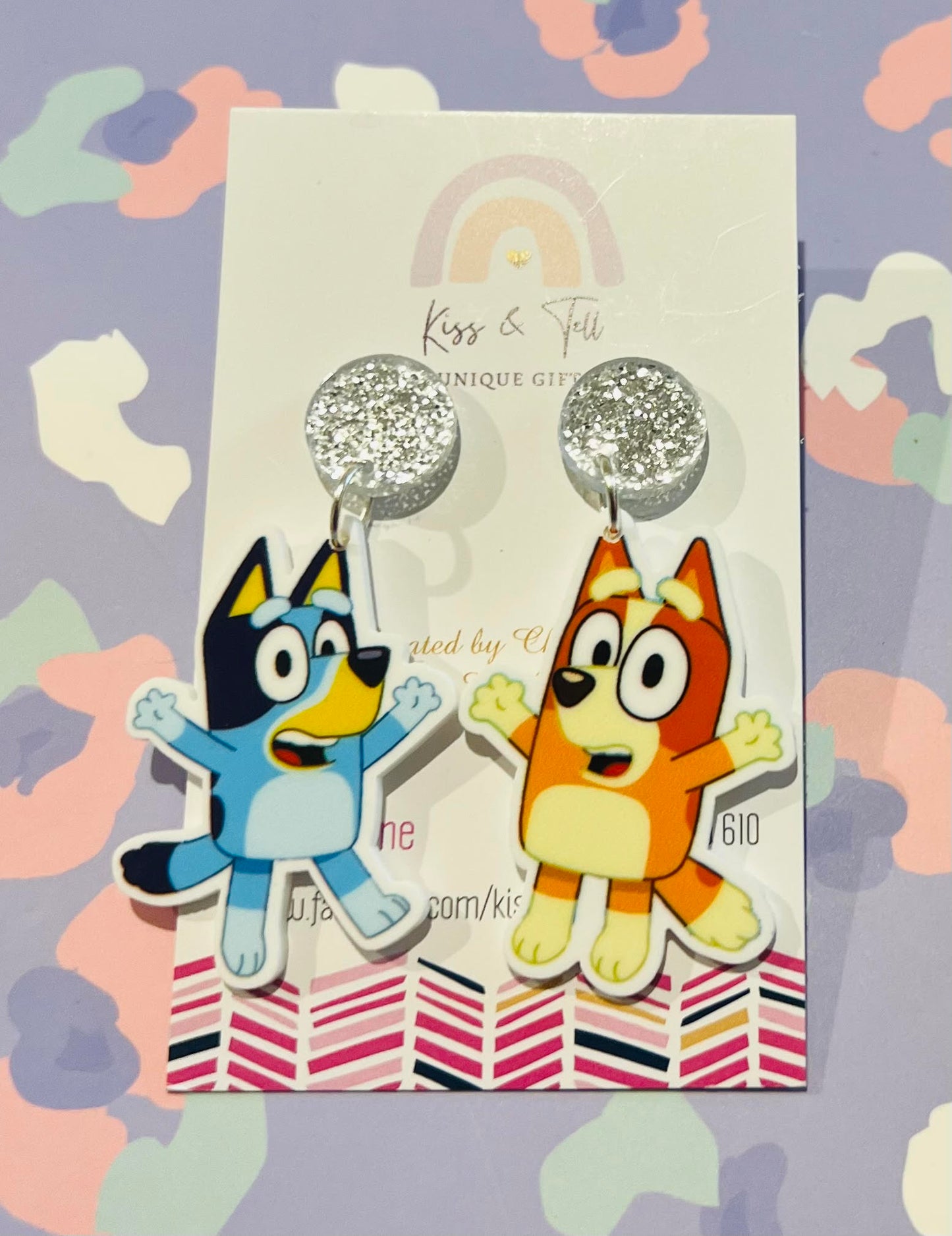 Mismatched Bluey & Bingo Dangle Earrings